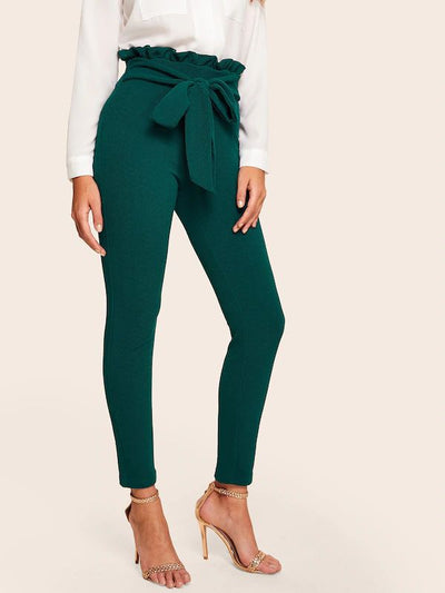 Leggins Capri Naranja con Cinturón Paper Bag - Image 9