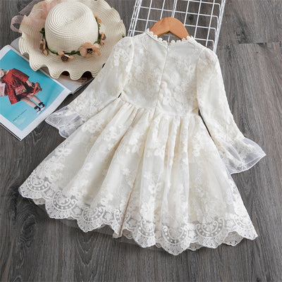 Vestido Princesa de Encaje Manga Corta Primavera Otoño - Image 4