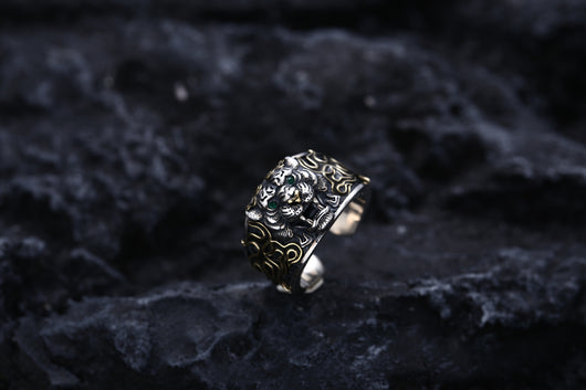 Anillo Ajustable Cabeza de Tigre en Plata 925 Estilo Retro - Image 9