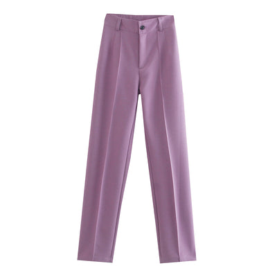 Pantalones Casuales de Cintura Alta Estilo Europeo - Corte Recto Clásico - Image 11