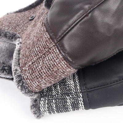 Gorro de Cuero PU para Adultos Mayores con Forro de Terciopelo - Cálido y Protector del Viento - Image 2