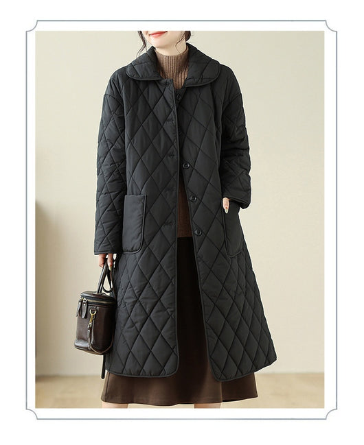 Chaqueta Acolchada Negra Ajustada para Mujer - Algodón Térmico - Image 9