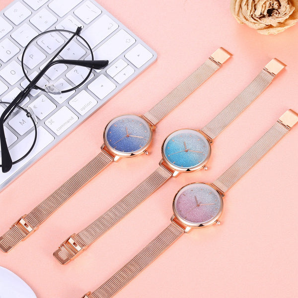 Reloj de mujer con correa fina en oro rosado