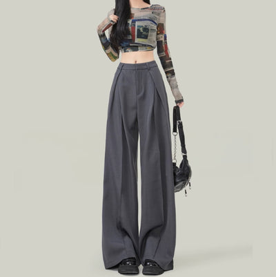 Pantalón Ancho de Tiro Alto Drapeado para Verano - Corte Petite - Image 2