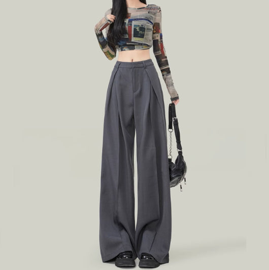 Pantalón Ancho de Tiro Alto Drapeado para Verano - Corte Petite - Image 2