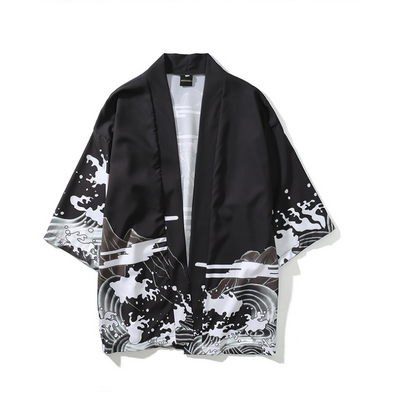 Cardigan Ukiyo-e con Diseño Pintado a Mano - Image 9