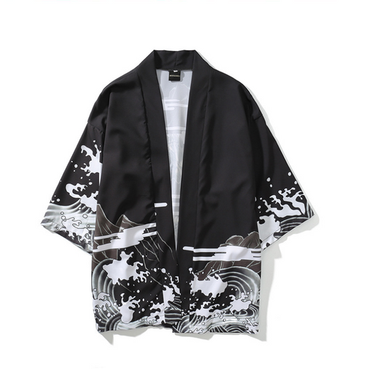 Cardigan Ukiyo-e con Diseño Pintado a Mano - Image 9