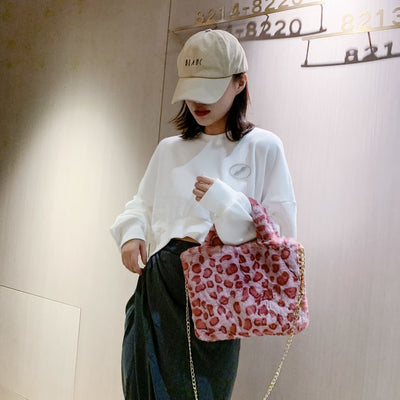 Bolso Tote Leopardo con Cadena y Correa Crossbody - Image 63