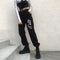 Pantalones Casuales Mujer Estilo Chino con Bordado de Dragón