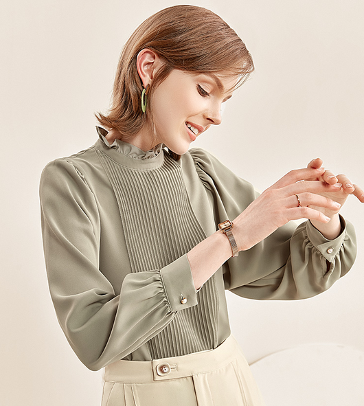 Blusa de Gasa Manga Larga Elegante - Image 2