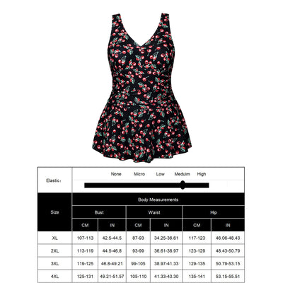 Traje de Baño Talla Grande Estampado sin Mangas para Mujer - Image 13