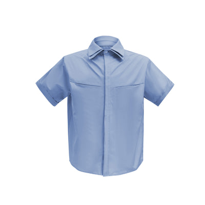 Camisa de Manga Corta con Hombros Acolchados y Pliegues - Image 4