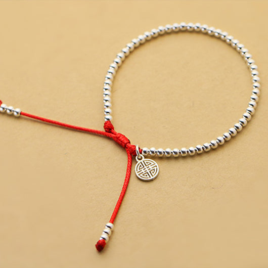 Pulsera de Plata Esterlina 925 con Cordón Rojo - Image 3