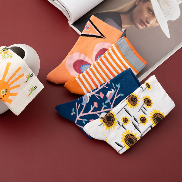 Medias para Mujer con Diseño Floral y Botánico
