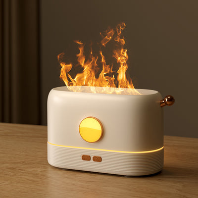 USB mosquito killer lamp with purple UV light and a white desktop humidifier with a simulated flame effect. - Image 13