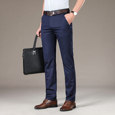 Pantalones Rectos Hombre Seda Helada con Elasticidad