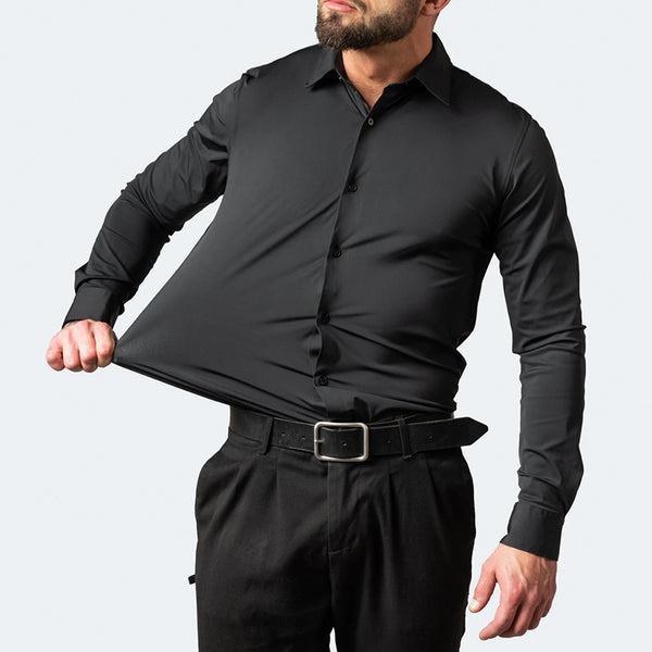 Camisa Ejecutiva de Línea Delgada en Color Sólido