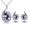 Rhinestone Earring Necklace Morado