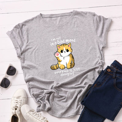 Camiseta Básica de Algodón para Mujer - Cuello Redondo Manga Corta - Image 6