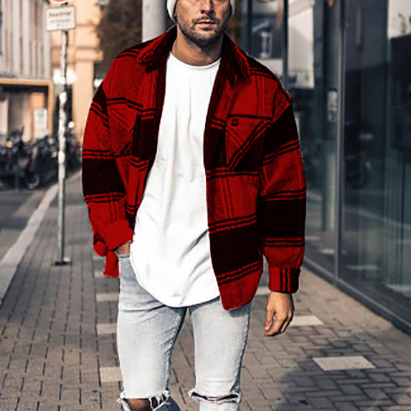 Chaqueta de Cuadros para Hombre con Solapas Contrastadas - Versátil y Moderna