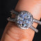 Conjunto de Anillos de Boda Grandes y Lujosos en Plata 925 para Novia
