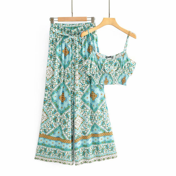 Traje de Pantalón Ancho Estampado