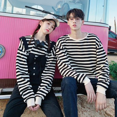 Overol de Sudadera a Rayas con Hombros Caídos Unisex - Image 4