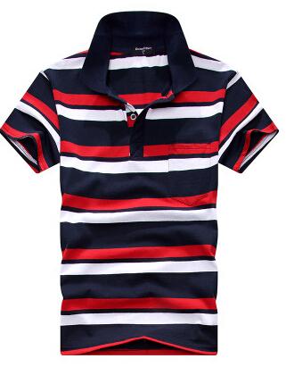 Camiseta Hombre Cuello Rayado Manga Corta con Bolsillo Real - Image 17