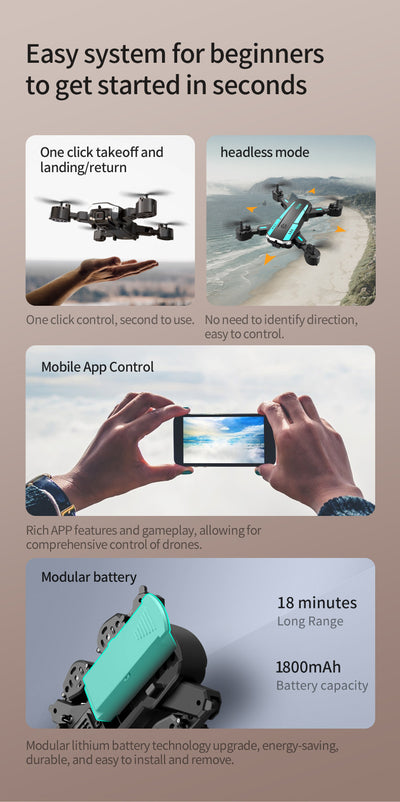 Dron Profesional T6 con Cámara HD - Cuadricóptero Plegable de Control Remoto - Image 23