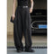 Pantalón Casual Holgado de Cintura Alta con Textura para Mujer