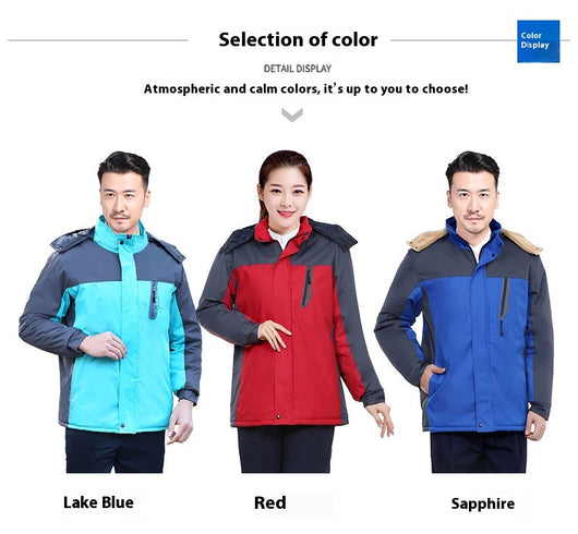Chaqueta de Trabajo Acolchada Impermeable con Capucha para Invierno - Image 13