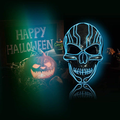Máscara Luminosa Halloween con Tecnología EL y 3 Modos de Destello - Image 2