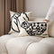 Funda de Almohada Nordic con Bordado de Líneas Blancas y Negras