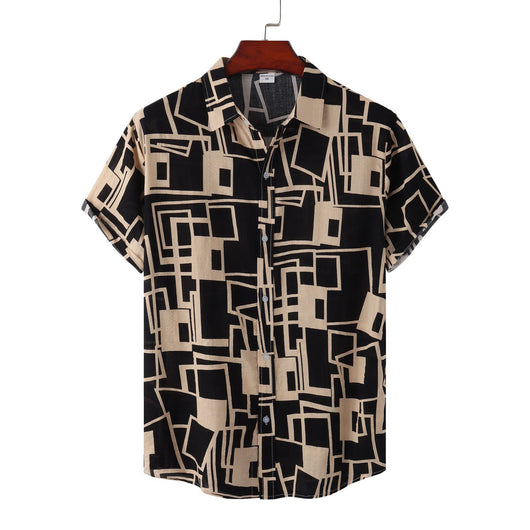 Camisa Retro Holgada de Manga Corta para Hombre Talla Grande - Image 5