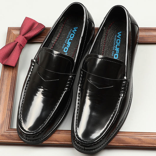 Mocasines de Cuero Charolado Coreano Punta Redonda para Commuter - Image 9