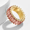 Fashion Dorado-plated colorful zircon ring Rosado 5