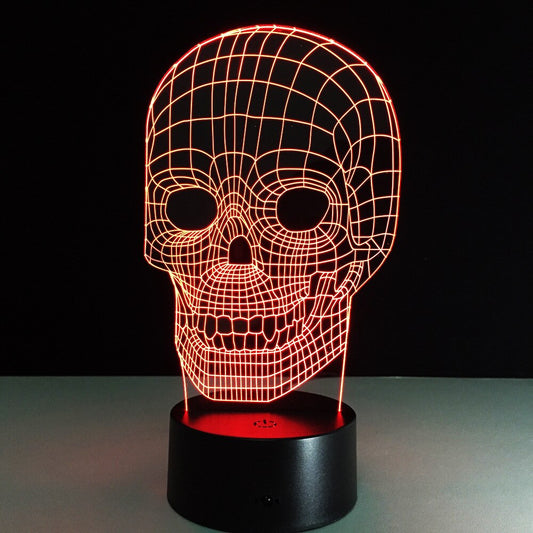 Lámpara Nocturna 3D Calavera Floral