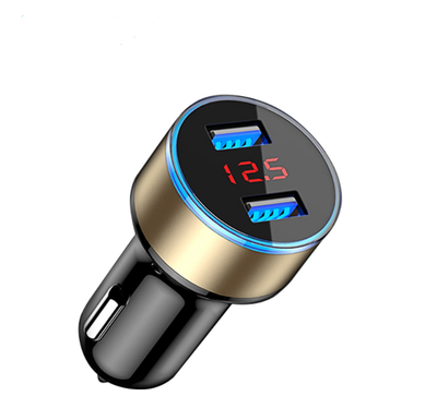 Cargador de Auto Dual USB 5V 3.1A con Pantalla LED