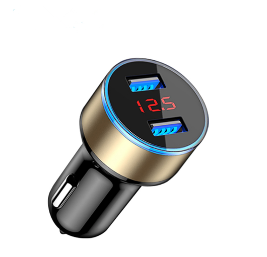Cargador de Auto Dual USB 5V 3.1A con Pantalla LED