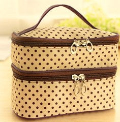 Bolsa de Cosméticos Doble Capa con Diseño de Lunares - Gran Capacidad - Image 3