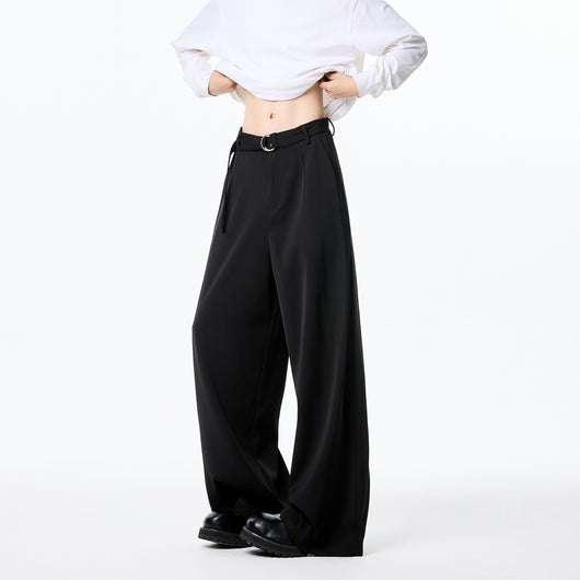 Pantalones Holgados de Pierna Recta con Drapeado Elegante - Image 3