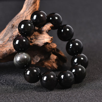 Pulsera de Obsidiana con Ojo Doble