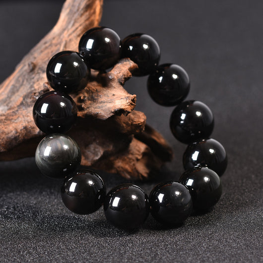 Pulsera de Obsidiana con Ojo Doble