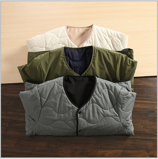 Abrigo de Algodón Reversible sin Cuello para Invierno - Image 7