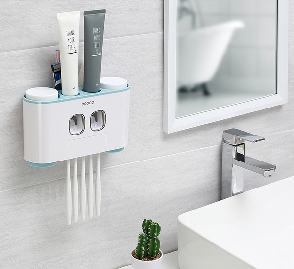 Organizador de Baño - Soporte para Cepillo y Pasta de Dientes