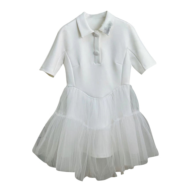 Vestido Corto Minimalista con Detalles de Malla - Diseño Occidental Moderno - Image 5