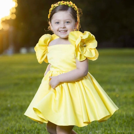 Vestido Infantil de Tul Jacquard con Pompones para Presentaciones - Image 9