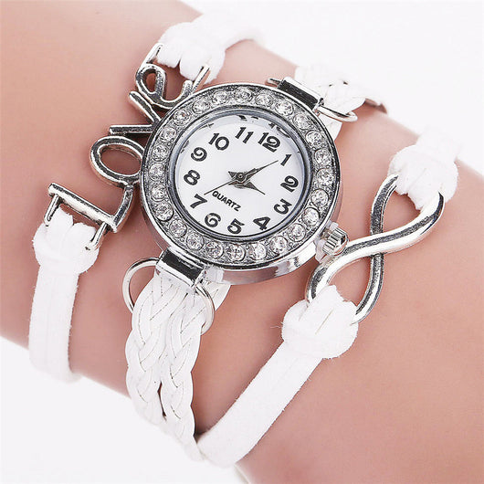 Reloj Pulsera de Diamantes con Correa de Terciopelo Coreano LOVE para Mujer - Image 8