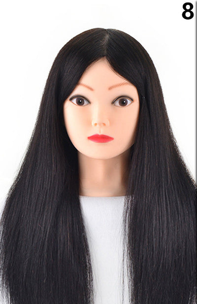 Cabeza de Práctica para Peluquería con Cabello Natural - Image 10