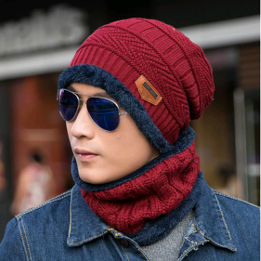 Gorro de Lana Tejida con Bufanda Cruzada Cuello Cálido - Image 11